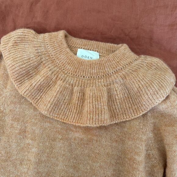 Doen Azaria Alpaca Blend Coral Sweater Womens XS Salmon Pink Orange NWT - Picture 10 of 14